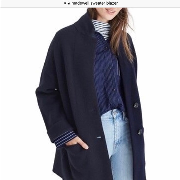 Madewell Sweaters - Madewell Navy Wool Cardigan Blazer